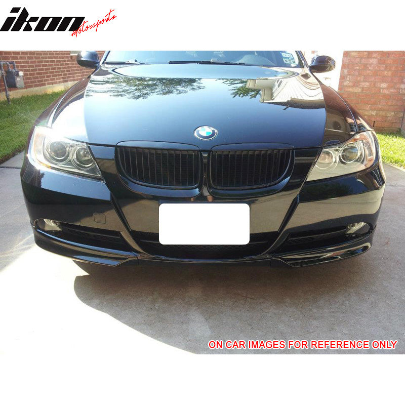 Front Splitter Lip Compatible With 2005-2008 BMW 3 Series E90, Factory Style Unpainted PP Front Splitter Lip Spoiler By IKON MOTORSPORTS, 2007