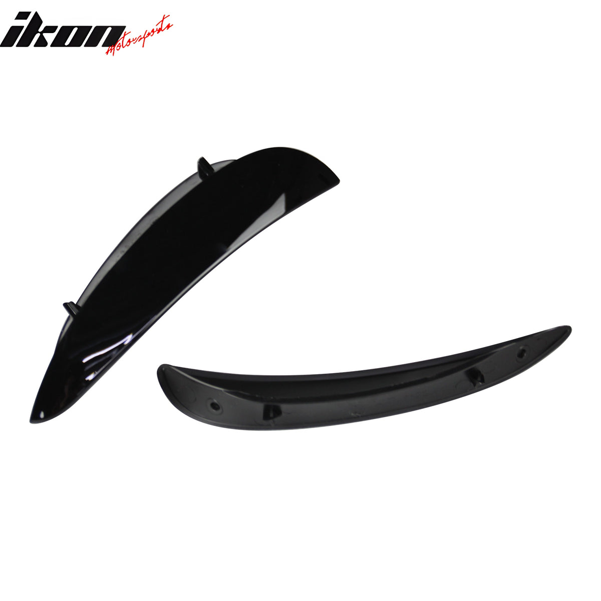 IKON MOTORSPORTS Front Bumper Canard Vent Flaps, Compatible with 2017-2023 Benz W213 E Class 4-Door Sedan with AMG Sport Bumper, AMG Style Painted #040 Black ABS Air Vent Corner Flap Cover Trim 2PCS