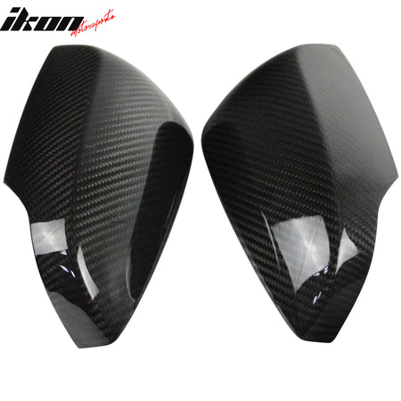 IKON MOTORSPORTS, Mirror Cover Compatible With 2015-2021 Subaru WRX & STI , Matte Carbon Fiber Factory Style Side Rear View Mirror Cover Trim Pair, 2016 2017