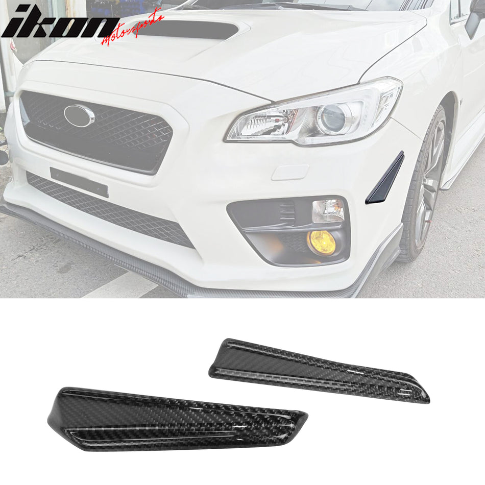 2015-2021 Subaru WRX STI Style Front Bumper Canards Carbon Fiber Vents