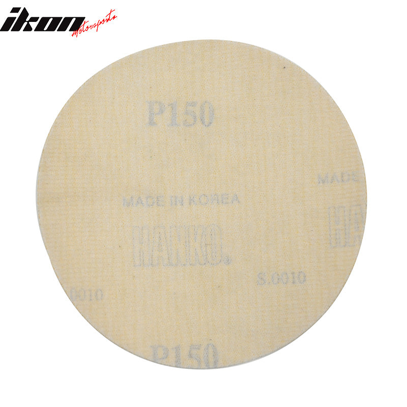 Disc 150 Grit 5 inch Round PSA Auto Sanding Paper Sheets Repair Sandpaper Velcro 10Pcs Other Grit No. Available By IKON MOTORSPORTS