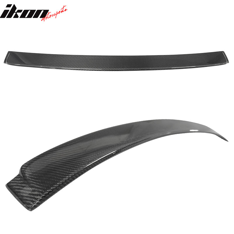 IKON MOTORSPORTS, Roof Spoiler Compatible With 2005-2011 BMW 3 Series E90 Sedan 4Door , Matte Carbon Fiber AC Style Rear Spoiler Wing, 2006 2007 2008 2009 2010