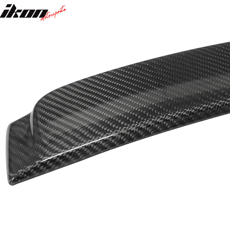 IKON MOTORSPORTS, Roof Spoiler Compatible With 2005-2011 BMW 3 Series E90 Sedan 4Door , Matte Carbon Fiber AC Style Rear Spoiler Wing, 2006 2007 2008 2009 2010