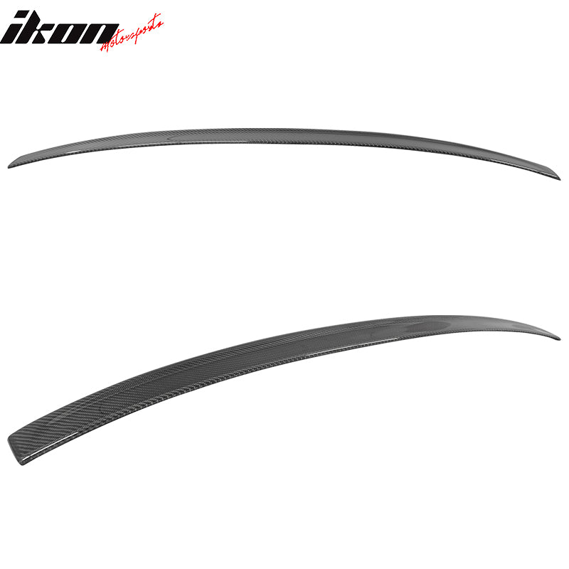 IKON MOTORSPORTS, Roof Spoiler Compatible With 2011-2016 BMW 5 Series F10 , Matte Carbon Fiber 3D Style Rear Spoiler Wing, 2012 2013 2014 2015