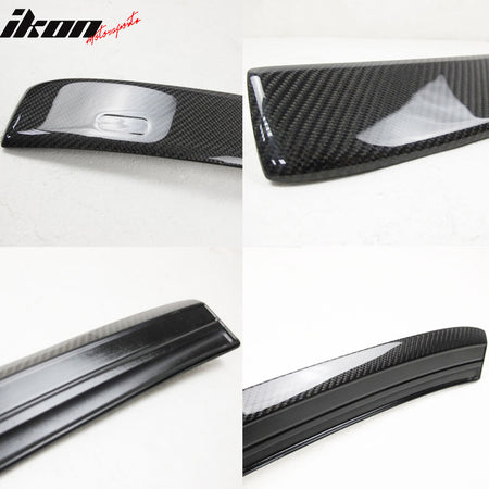 IKON MOTORSPORTS, Roof Spoiler Compatible With 2011-2016 BMW 5 Series F10 Sedan 4Door , Matte Carbon Fiber AC Style Rear Spoiler Wing, 2012 2013 2014 2015