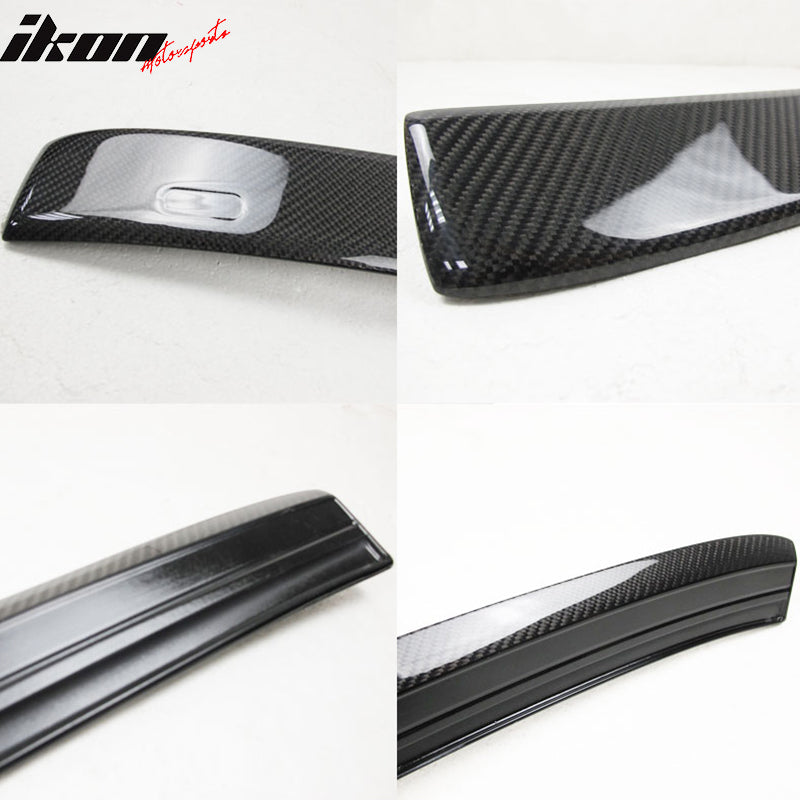 IKON MOTORSPORTS, Roof Spoiler Compatible With 2011-2016 BMW 5 Series F10 Sedan 4Door , Matte Carbon Fiber AC Style Rear Spoiler Wing, 2012 2013 2014 2015