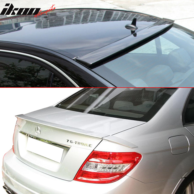 Pre-Painted Trunk & Roof Spoiler Compatible With 2008-2014 BENZ C Class W204 4Dr, Painted Black # 040 Diffuser Rear Wing Spoiler Other Color Available,by?IKON?MOTORSPORTS?,2009 2010 2011 2012 2013