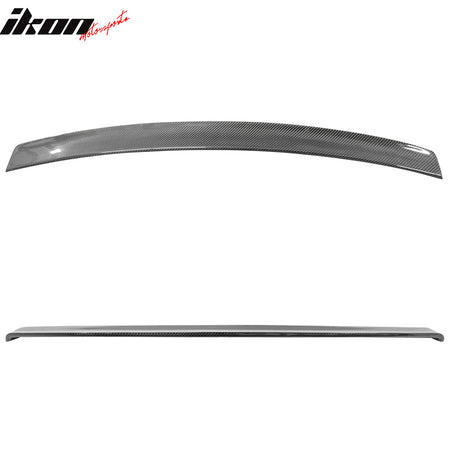 IKON MOTORSPORTS, Roof Spoiler Compatible With 2010-2016 Mercedes Benz E-Class W212 4Door Sedan , Matte Carbon Fiber Factory Style Rear Spoiler Wing, 2011 2012 2013 2014 2015