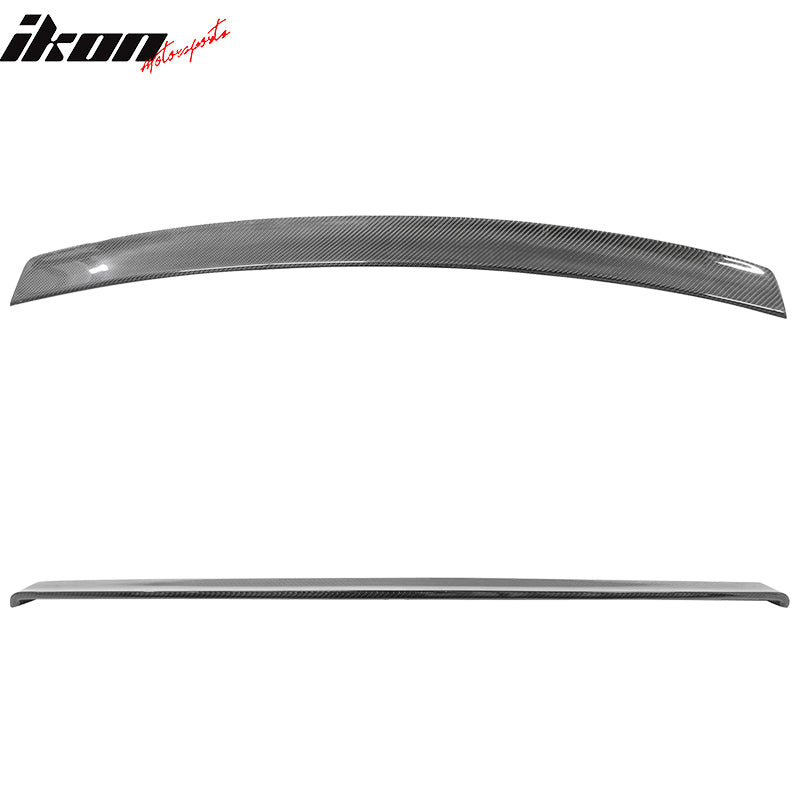 IKON MOTORSPORTS, Roof Spoiler Compatible With 2010-2016 Mercedes Benz E-Class W212 4Door Sedan , Matte Carbon Fiber Factory Style Rear Spoiler Wing, 2011 2012 2013 2014 2015