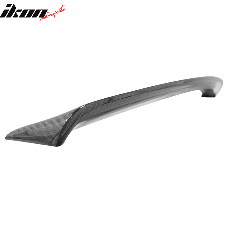 IKON MOTORSPORTS, Roof Spoiler Compatible With 2010-2016 Mercedes Benz E-Class W212 4Door Sedan , Matte Carbon Fiber Factory Style Rear Spoiler Wing, 2011 2012 2013 2014 2015