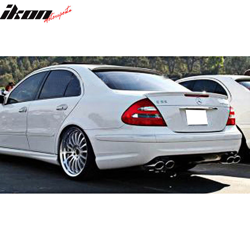 Pre-painted Trunk & Roof Spoiler Compatible With 2003-2005 Mercedes-BENZ E-Class W211 Sedan, AMG Style L Style ABS #650 Cirrus WhiteRear Deck Lip Wing by IKON MOTORSPORTS, 2004