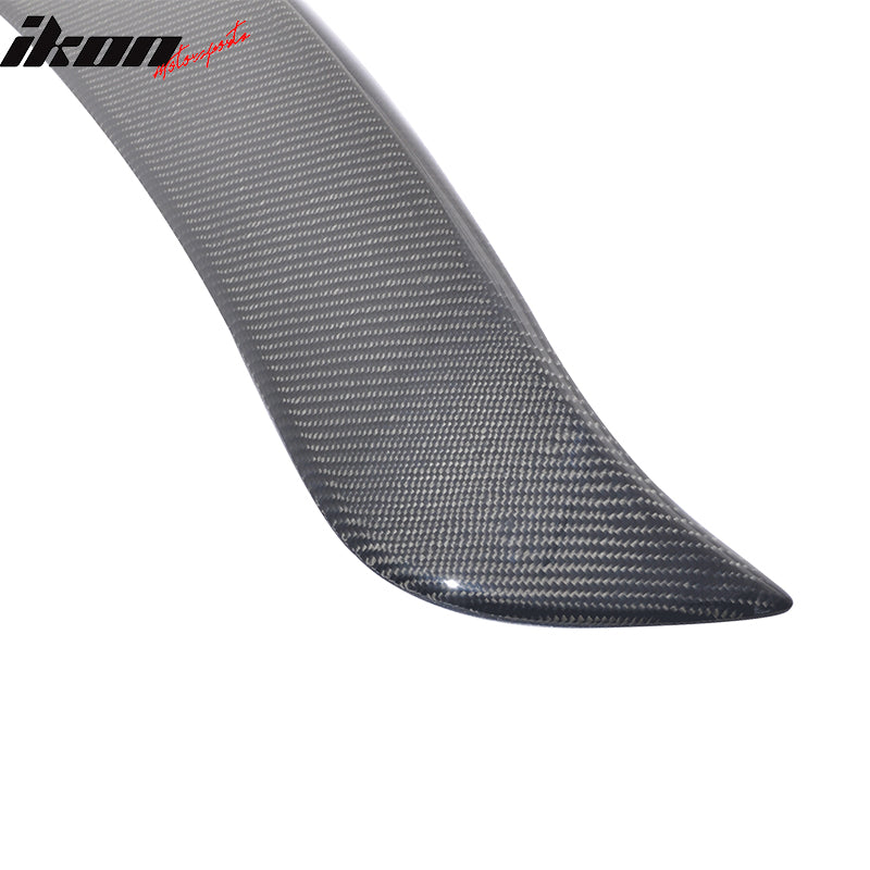 IKON MOTORSPORTS, Roof Spoiler Compatible With 2013-2018 Mercedes Benz CLA W117 , Matte Carbon Fiber Factory Style Rear Spoiler Wing, 2014 2015 2016 2017