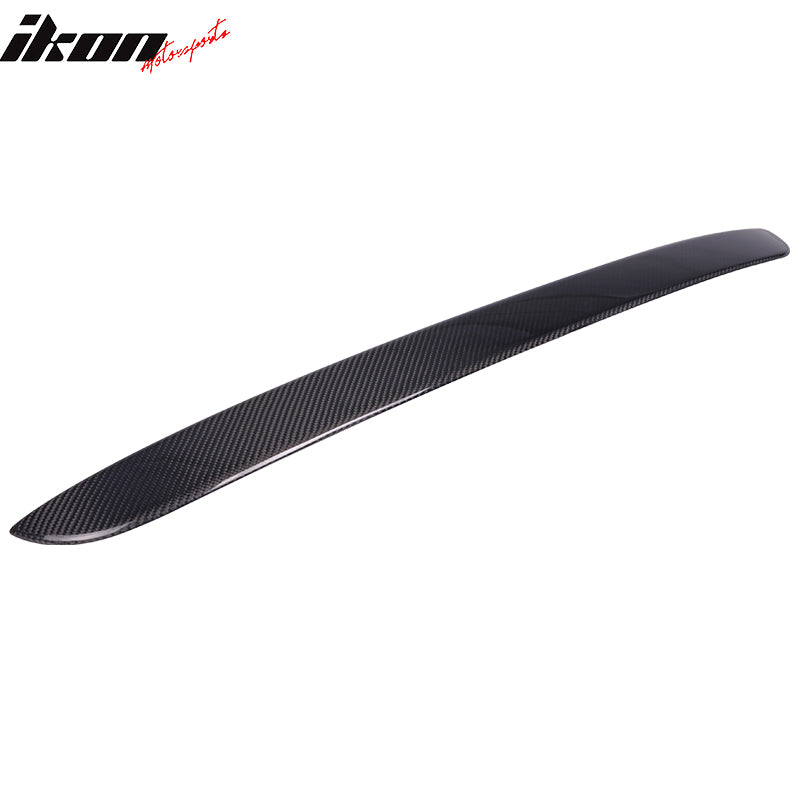 IKON MOTORSPORTS, Roof Spoiler Compatible With 2015-2020 Mercedes-Benz W205 C-Class 4Dr Sedan , Matte Carbon Fiber Factory Style Rear Spoiler Wing, 2016 2017 2018 2019