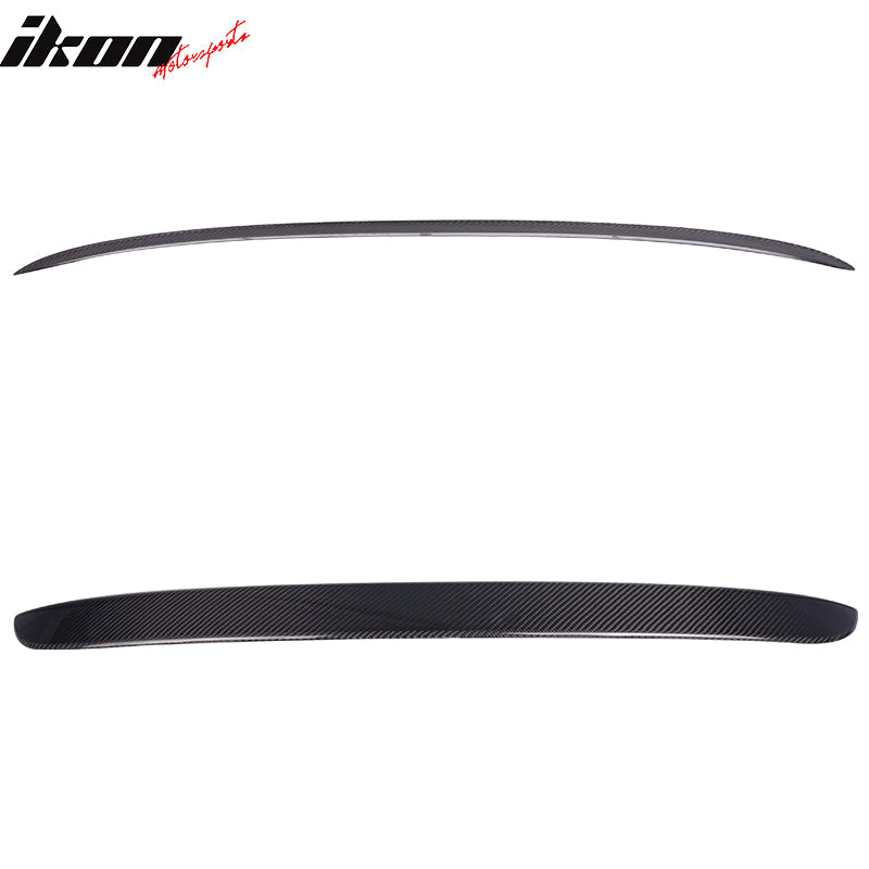 IKON MOTORSPORTS, Roof Spoiler Compatible With 2015-2020 Mercedes-Benz W205 C-Class 4Dr Sedan , Matte Carbon Fiber Factory Style Rear Spoiler Wing, 2016 2017 2018 2019