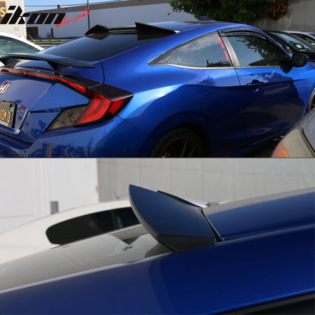 16-20 Honda Civic X 10th Gen Coupe 2Dr V Style Roof Spoiler Wing - ABS