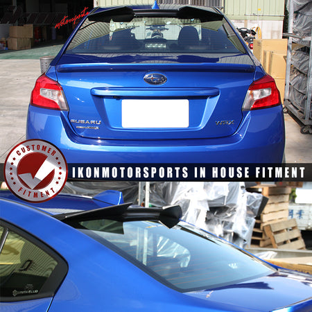 IKON MOTORSPORTS, Roof Spoiler Compatible With 2015-2021 Subaru WRX STI, Rear Roof Window Spoiler V2 Style ABS