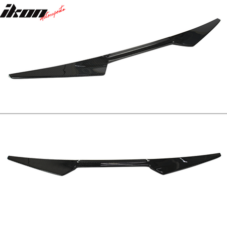 IKON MOTORSPORTS, Roof Spoiler Compatible With 2016-2020 Honda Civic Coupe 2Dr , Matte Carbon Fiber V Style Rear Spoiler Wing, 2017 2018 2019