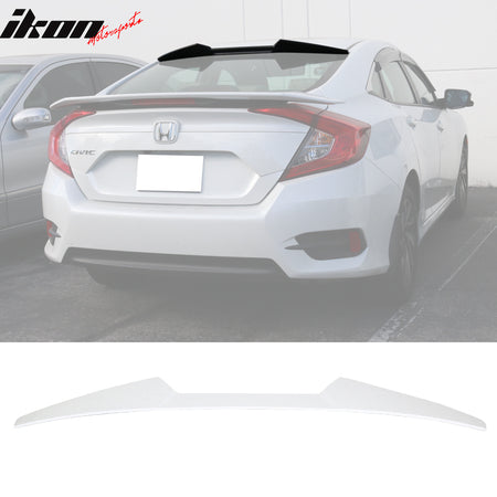 16-21 Honda Civic X 10th Gen Sedan 4Dr V Style Roof Spoiler Wing - ABS