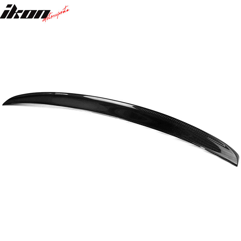 IKON MOTORSPRTS, Roof Spoiler Compatible With 2017-2023 BMW 5-Series G30 G38 4-Door Sedan, Rear Top Window Visor Carbon Fiber Wing Deflector Trim 1PC, 2018 2019 2020 2021 2022