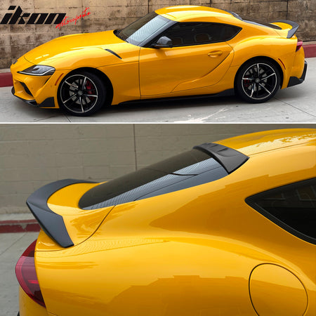 IKON MOTORSPORTS, Roof Spoiler Compatible With 2020-2023 Toyota GR Supra & Supra MK5, ABS Rear Window Visor Spoiler, 2021