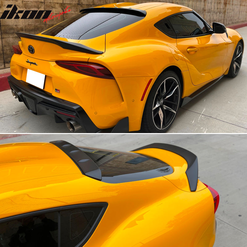 IKON MOTORSPORTS, Roof Spoiler Compatible With 2020-2023 Toyota GR Supra & Supra MK5, V2 Style ABS Rear Window Visor Spoiler