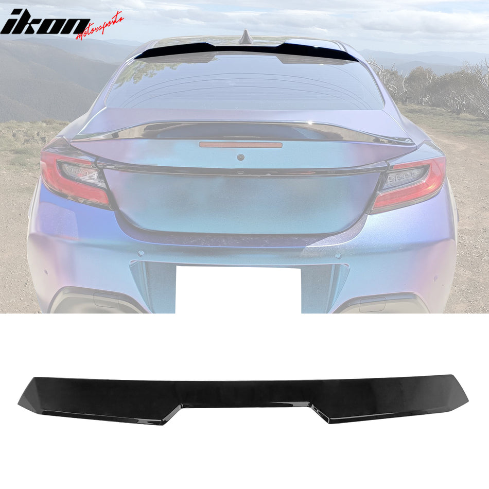 2022-2024 Subaru BRZ Toyota GR86 V Style Rear Roof Spoiler Gloss Black