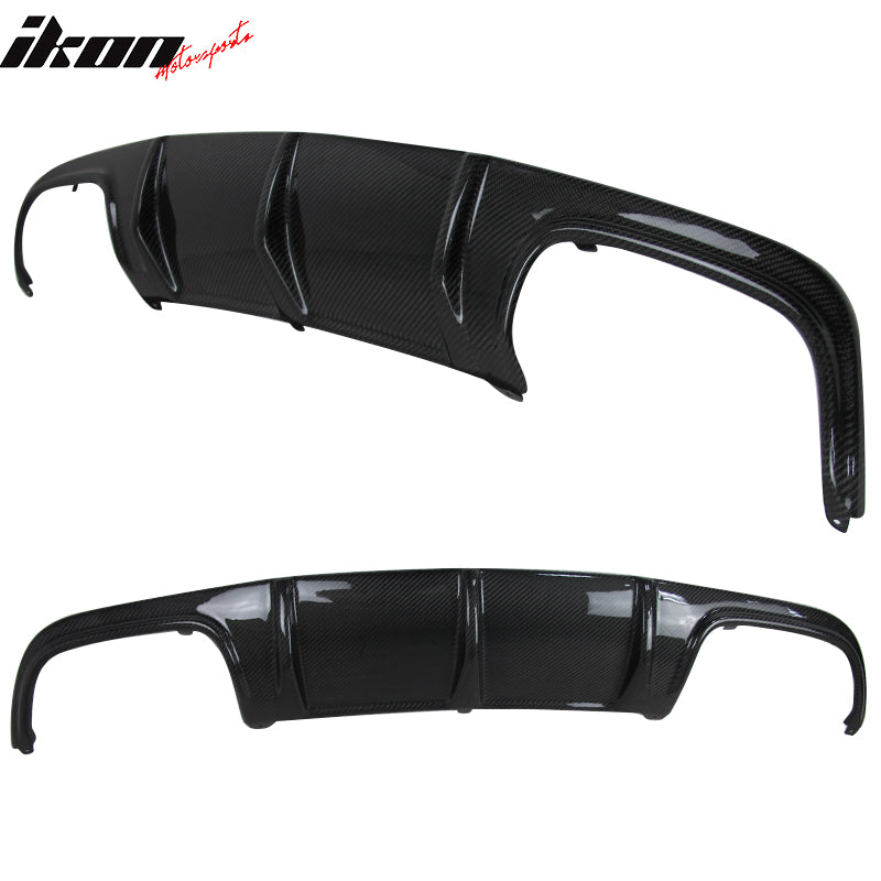 IKON MOTORSPORTS, Rear Diffuser Compatible With 2008-2011 Mercedes Benz W204 C Class Sedan C63 AMG , Matte Carbon Fiber Rear Bumper Lip Spoiler Wing, 2009 2010