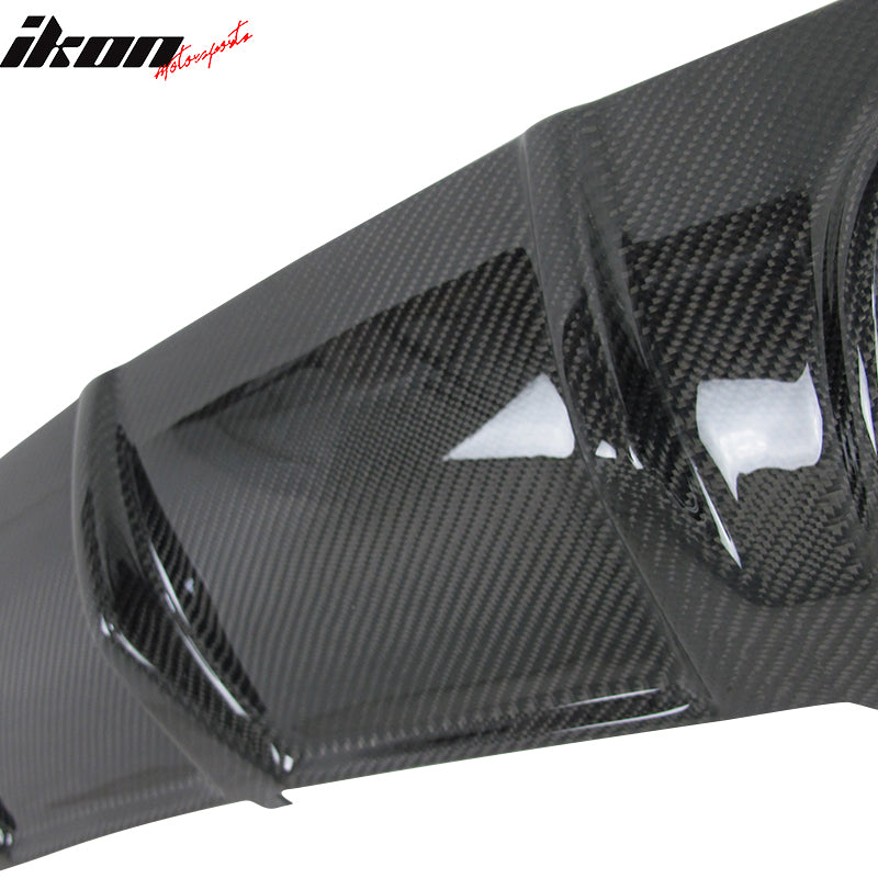 IKON MOTORSPORTS, Rear Diffuser Compatible With 2008-2011 Mercedes Benz W204 C Class Sedan C63 AMG , Matte Carbon Fiber Rear Bumper Lip Spoiler Wing, 2009 2010