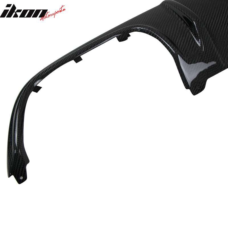 IKON MOTORSPORTS, Rear Diffuser Compatible With 2008-2011 Mercedes Benz W204 C Class Sedan C63 AMG , Matte Carbon Fiber Rear Bumper Lip Spoiler Wing, 2009 2010