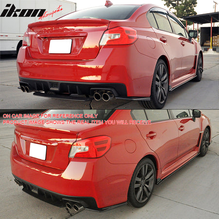 IKON MOTORSPORTS Rear Diffuser, Compatible with 2015-2021 Subaru WRX & WRX STI, STI Style Painted #G1U Ice Silver Metallic ABS Plastic Rear Lower Spoiler Air Dam Chin Valance Splitter