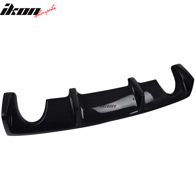 IKON MOTORSPORTS, Rear Diffuser Compatible With 2003-2008 Nissan 350Z Z33 , Matte Carbon Fiber Factory Style Rear Bumper Lip Spoiler Wing, 2004 2005 2006 2007