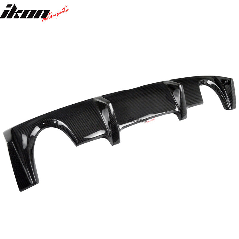 IKON MOTORSPORTS, Rear Diffuser Compatible With 2003-2008 Nissan 350Z Z33 , Matte Carbon Fiber Factory Style Rear Bumper Lip Spoiler Wing, 2004 2005 2006 2007