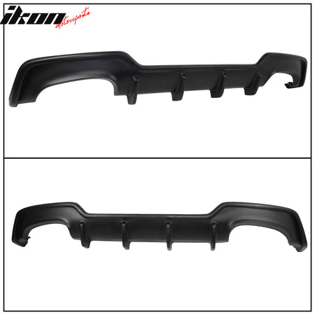 IKON MOTORSPORTS Rear Diffuser Compatible With 2019-2022 Toyota Corolla Hatchback 5-Door, T Style Painted Matte Black ABS Lower Bumper Chin Lip Body Kit