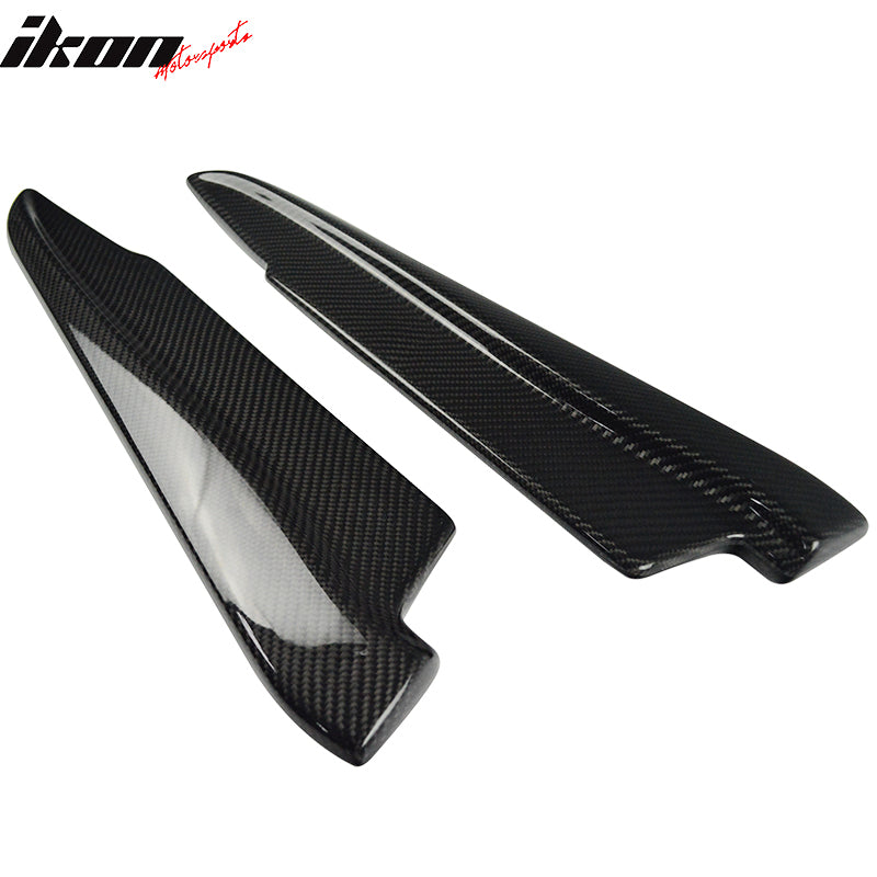 IKON MOTORSPORTS, Rear Aprons Compatible With 2008-2013 BMW E92 E93 M3 Coupe Convertible , Matte Carbon Fiber M3 Style Rear Bumper Lip Splitters Pair, 2009 2010 2011 2012