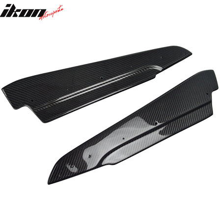 IKON MOTORSPORTS, Rear Aprons Compatible With 2008-2013 BMW E92 E93 M3 Coupe Convertible , Matte Carbon Fiber M3 Style Rear Bumper Lip Splitters Pair, 2009 2010 2011 2012