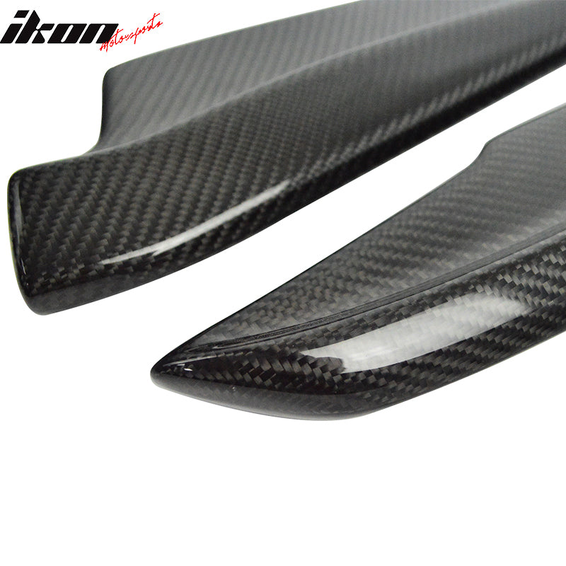 IKON MOTORSPORTS, Rear Aprons Compatible With 2008-2013 BMW E92 E93 M3 Coupe Convertible , Matte Carbon Fiber M3 Style Rear Bumper Lip Splitters Pair, 2009 2010 2011 2012