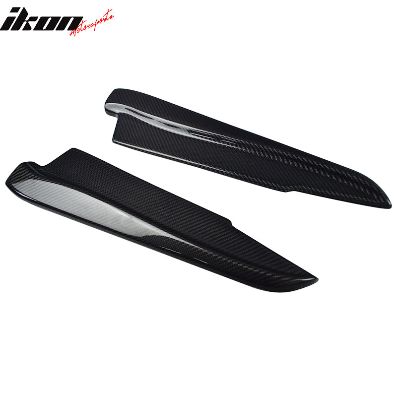 IKON MOTORSPORTS, Rear Aprons Compatible With 2008-2013 BMW E92 E93 M3 Coupe Convertible , Matte Carbon Fiber M3 Style Rear Bumper Lip Splitters Pair, 2009 2010 2011 2012