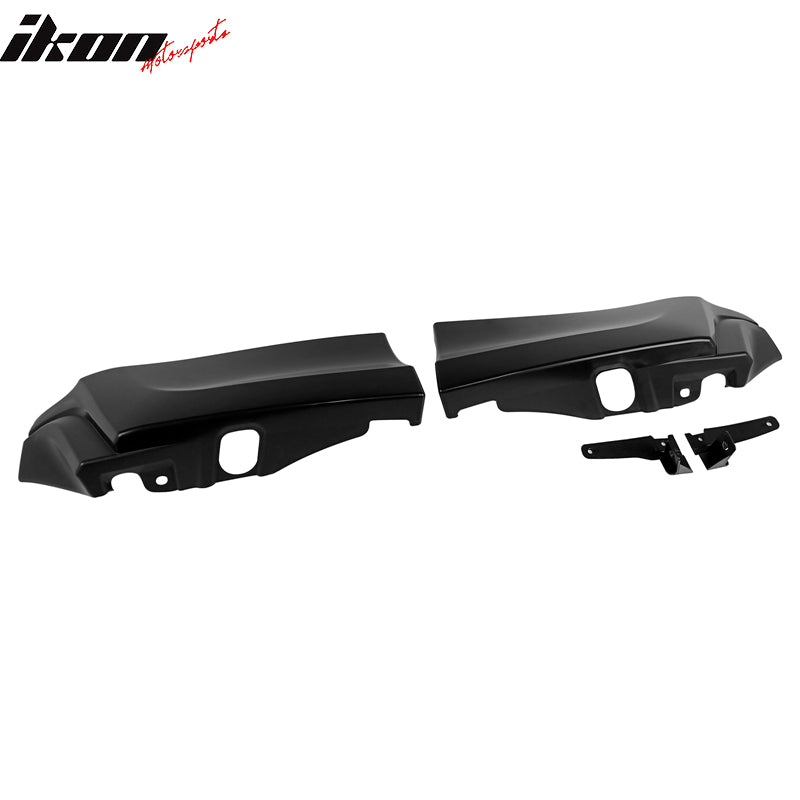 IKON MOTORSPORTS, Rear Aprons Compatible With 2015-2021 Subaru WRX STI, Unpainted Black PP Polypropylene Rear Bumper Lip Diffuser Side Valance Cap Spats Splitter Canards, 2016 2017 2018 2019 2020 2021