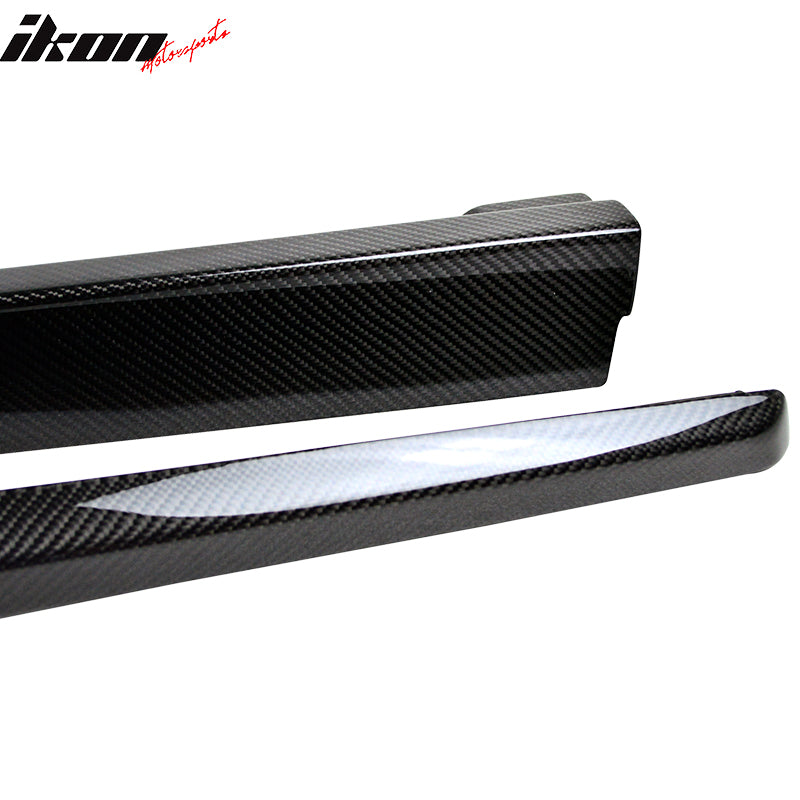 IKON MOTORSPORTS, Side Skirts Compatible With 2012-2017 BMW 3 Series F30 F31 , Matte Carbon Fiber IKON Style Side Skirt Extension Rocker Panel Pair, 2013 2014 2015 2016