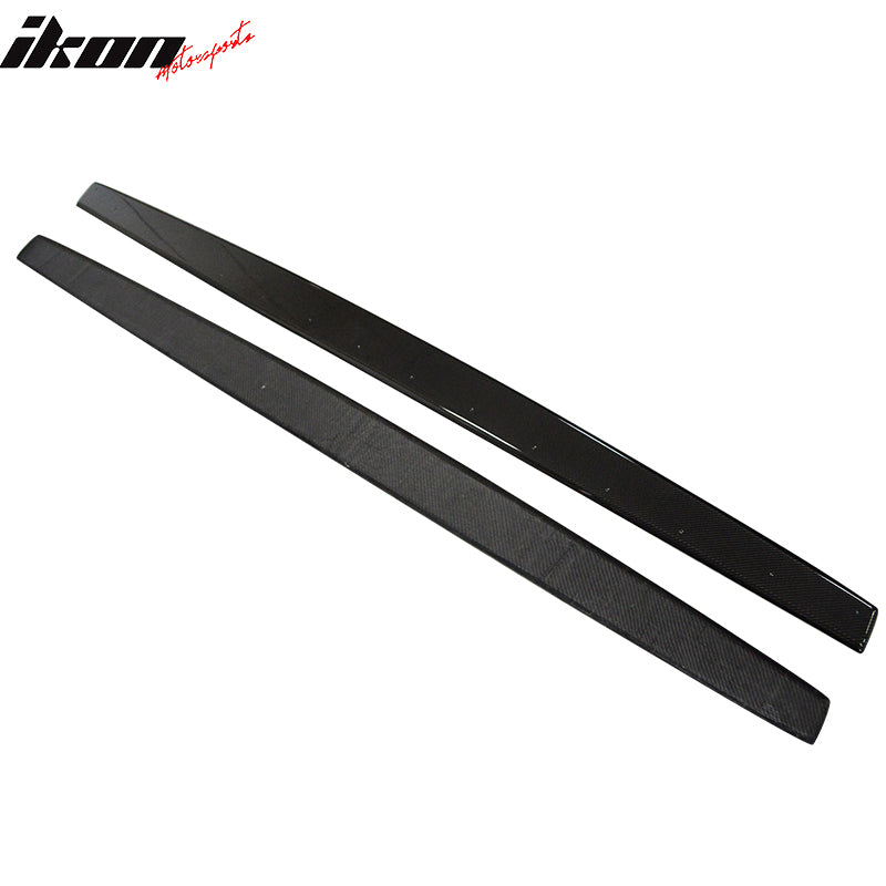 IKON MOTORSPORTS, Side Skirts Compatible With 2015-2020 BMW 4-Series F82 Coupe F83 Convertible M4 , Matte Carbon Fiber M4 Style Side Skirt Extension Rocker Panel Pair, 2016 2017 2018 2019