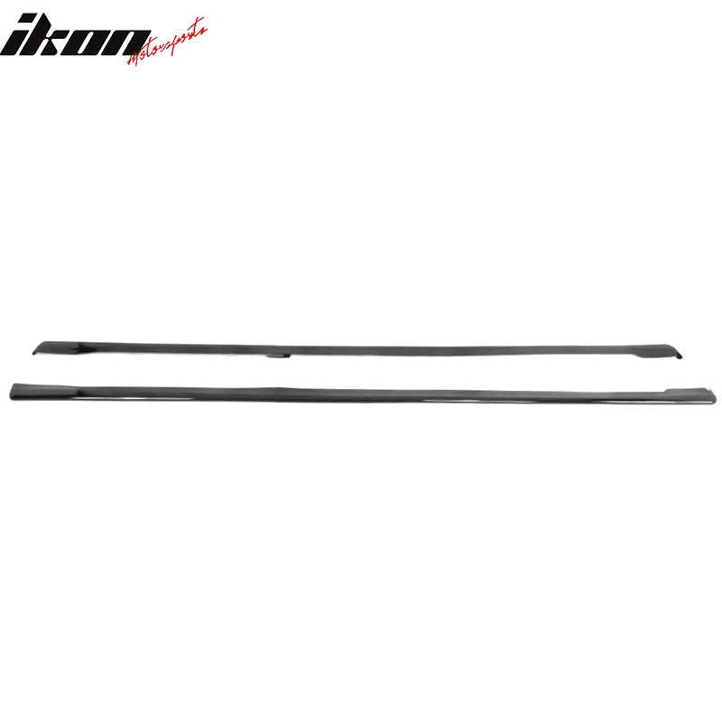 IKON MOTORSPORTS, Side Skirts Compatible With 2015-2021 Subaru WRX STI, Painted #D4S Crystal Black Silica Pearl PP Rocker Panel 4PCS, 2016 2017 2018