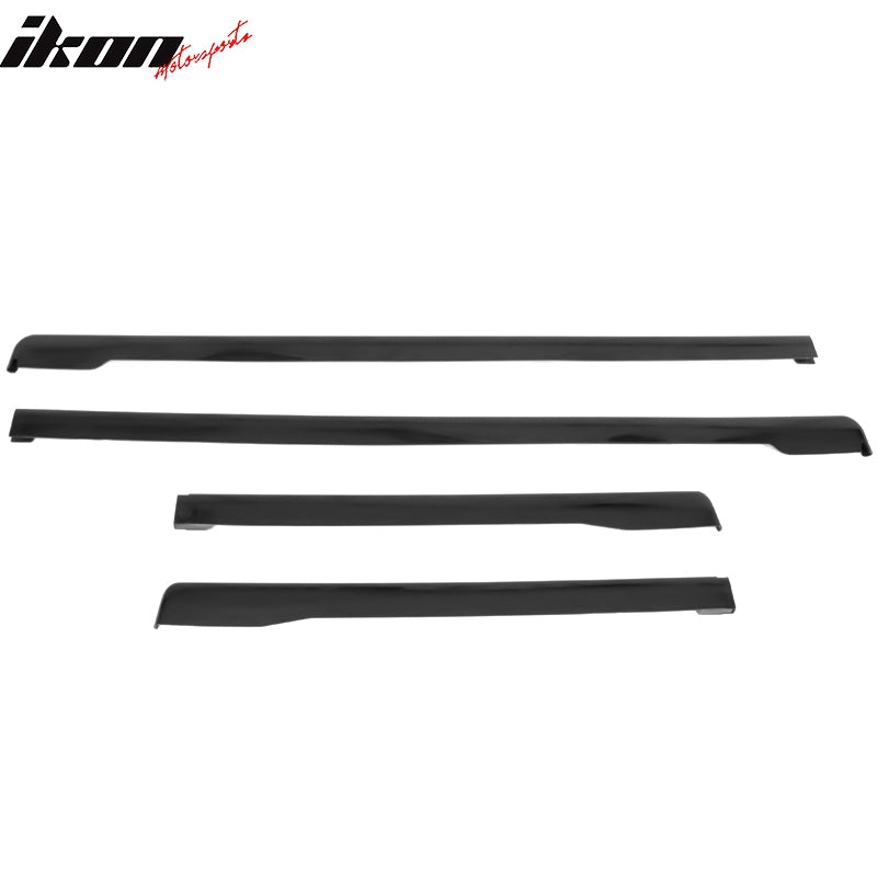 Fits 15-21 Subaru WRX STI 4PCS Side Skirts PP Painted #D4S Crystal Black Silica