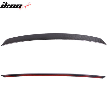 IKON MOTORSPORTS, Trunk Spoiler Compatible With 2002-2005 Audi A4 B6 4Dr Sedan , Matte Carbon Fiber Rear Spoiler Wing, 2003 2004