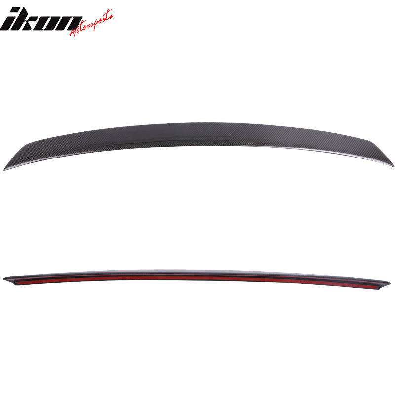 IKON MOTORSPORTS, Trunk Spoiler Compatible With 2002-2005 Audi A4 B6 4Dr Sedan , Matte Carbon Fiber Rear Spoiler Wing, 2003 2004