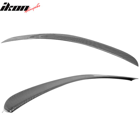 IKON MOTORSPORTS, Trunk Spoiler Compatible With 2012-2015 Mercedes-Benz C Class W204 2Dr Coupe C204, Matte Carbon Fiber AMG Style Rear Spoiler Wing, 2013 2014