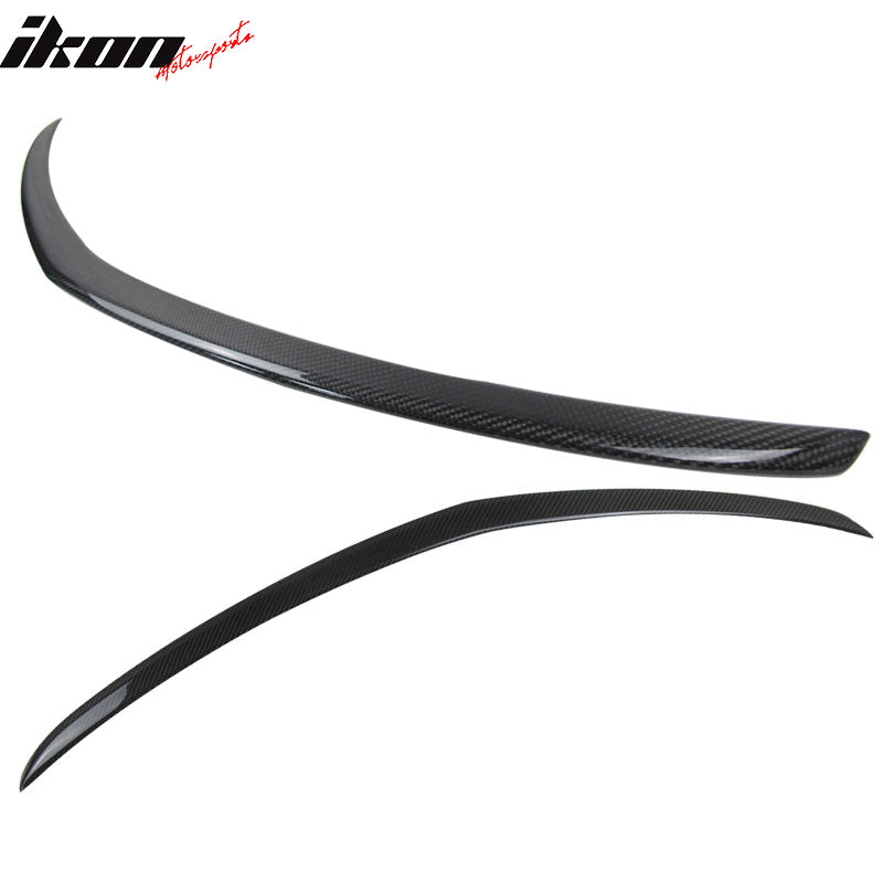 IKON MOTORSPORTS, Trunk Spoiler Compatible With 2010-2017 Mercedes-Benz E Class W207 2Dr Coupe C207, Matte Carbon Fiber AMG Style Rear Spoiler Wing, 2011 2012 2013 2014 2015 2016