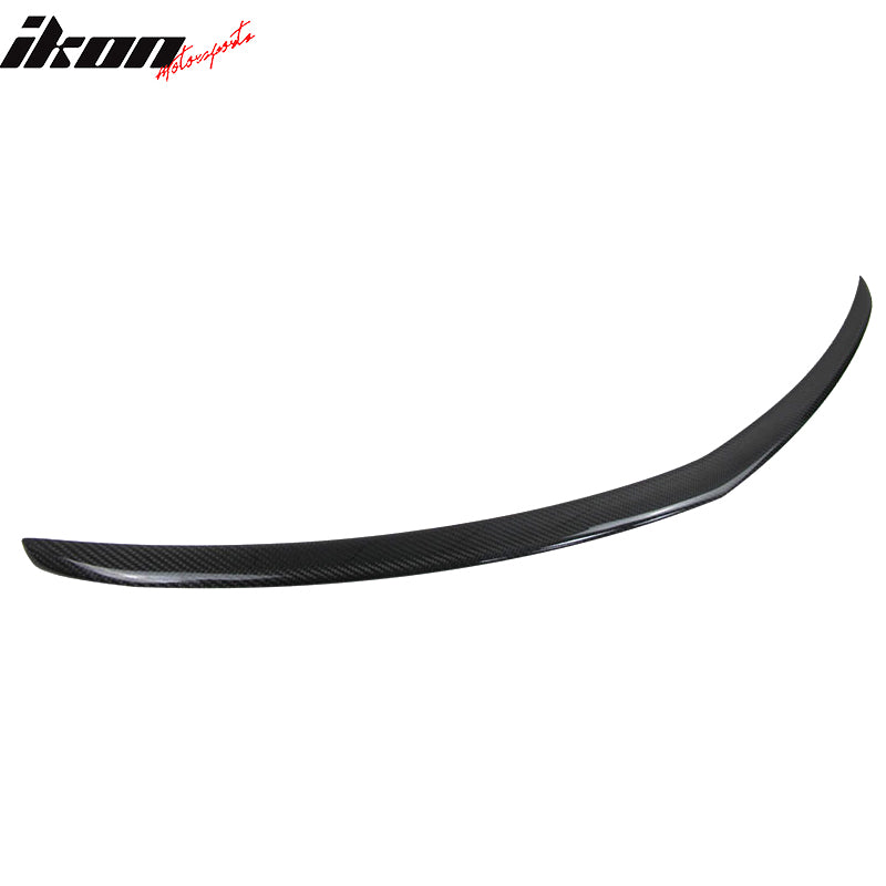 IKON MOTORSPORTS, Trunk Spoiler Compatible With 2010-2017 Mercedes-Benz E Class W207 2Dr Coupe C207, Matte Carbon Fiber AMG Style Rear Spoiler Wing, 2011 2012 2013 2014 2015 2016