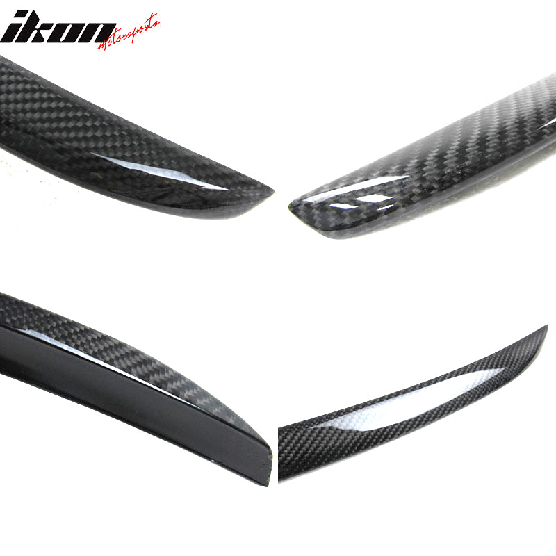 IKON MOTORSPORTS, Trunk Spoiler Compatible With 2010-2017 Mercedes-Benz E Class W207 2Dr Coupe C207, Matte Carbon Fiber AMG Style Rear Spoiler Wing, 2011 2012 2013 2014 2015 2016