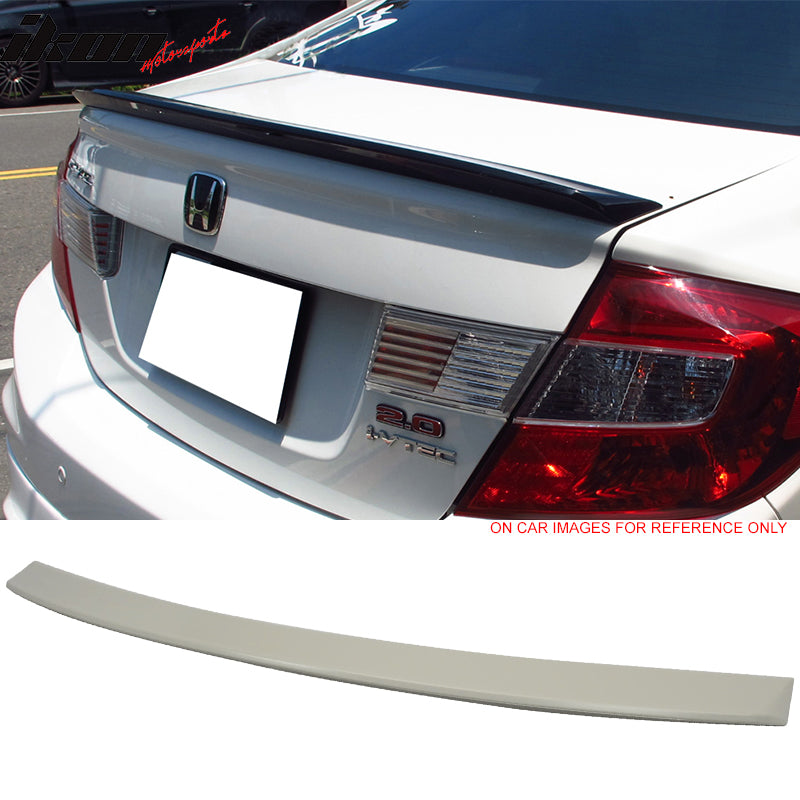 Compatible With 2012-2014 Honda Civic 9 Gen D Style Unpainted ABS Trunk Spoiler