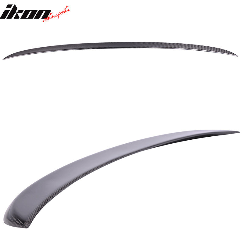 IKON MOTORSPORTS, Trunk Spoiler Compatible With 2004-2010 BMW 5 Series E60 4Dr Sedan , Matte Carbon Fiber M5 Style Rear Spoiler Wing, 2005 2006 2007 2008 2009